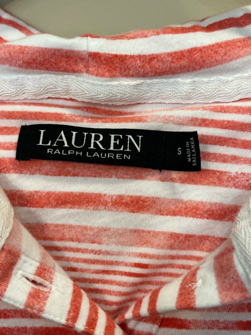 Lauren Ralph Lauren red white stripe short sleeve hooded mini dress small - Picture 5 of 7